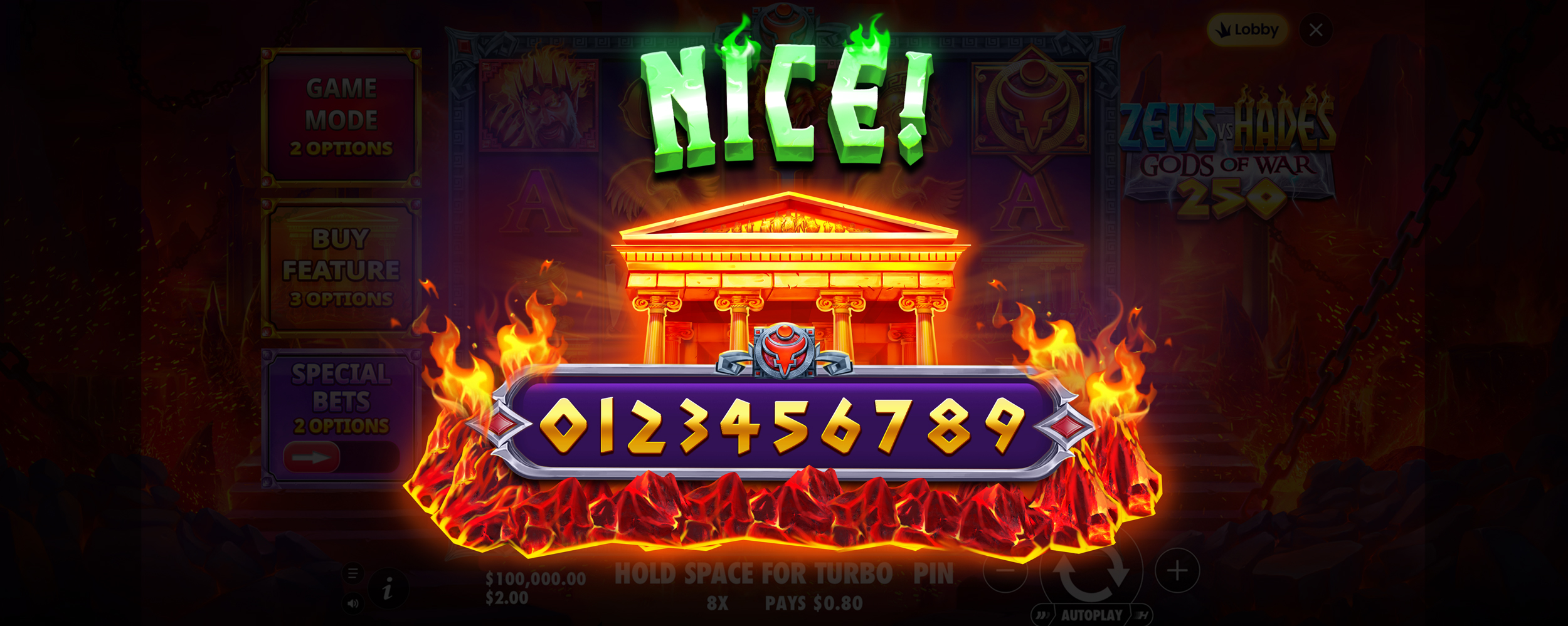 Zeus vs Hades - Gods of War 250 - Big win 6
