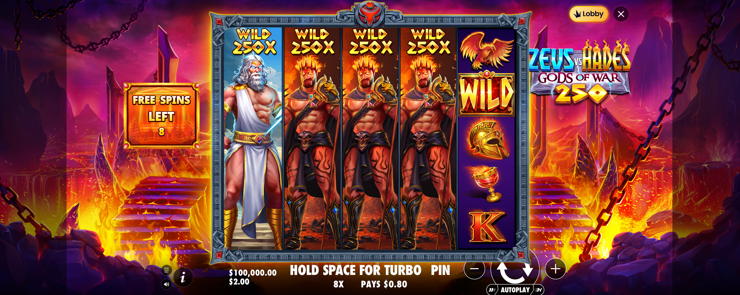 Zeus vs Hades - Gods of War 250 - Free spins 2