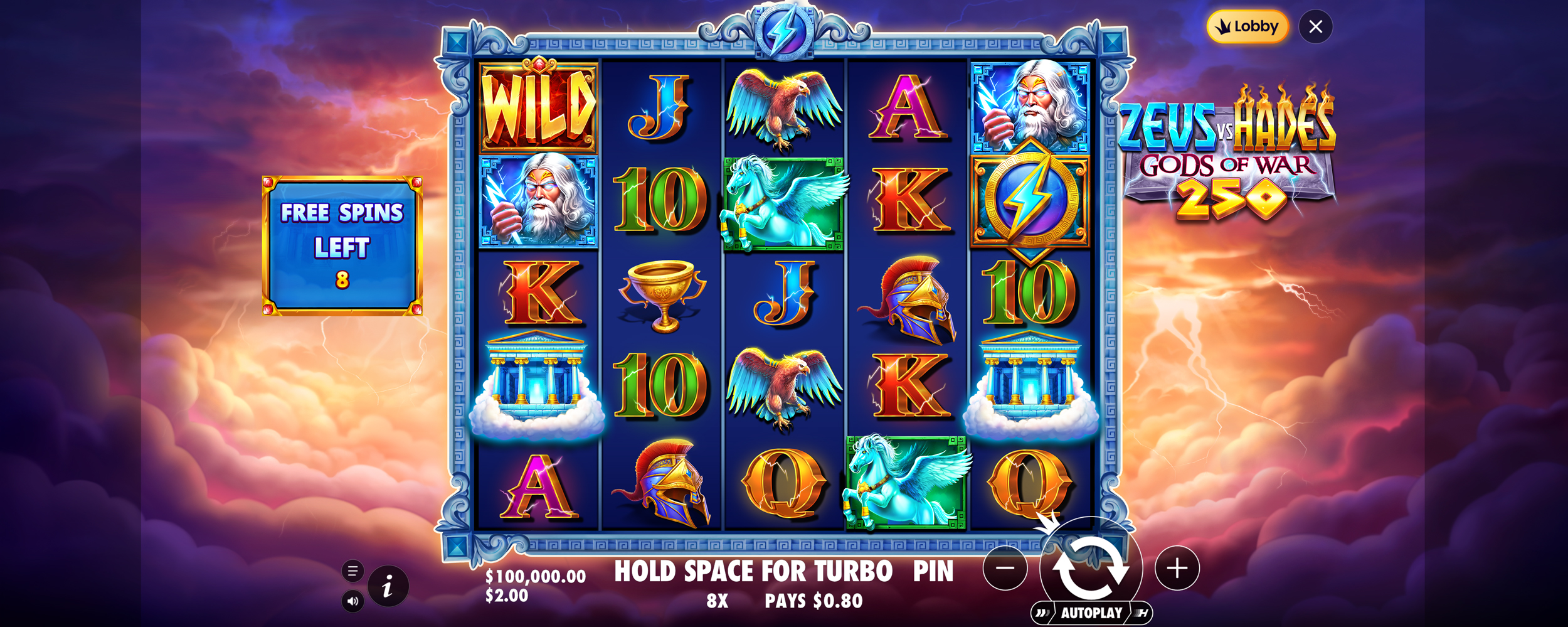 Zeus vs Hades - Gods of War 250 - Free spins 4