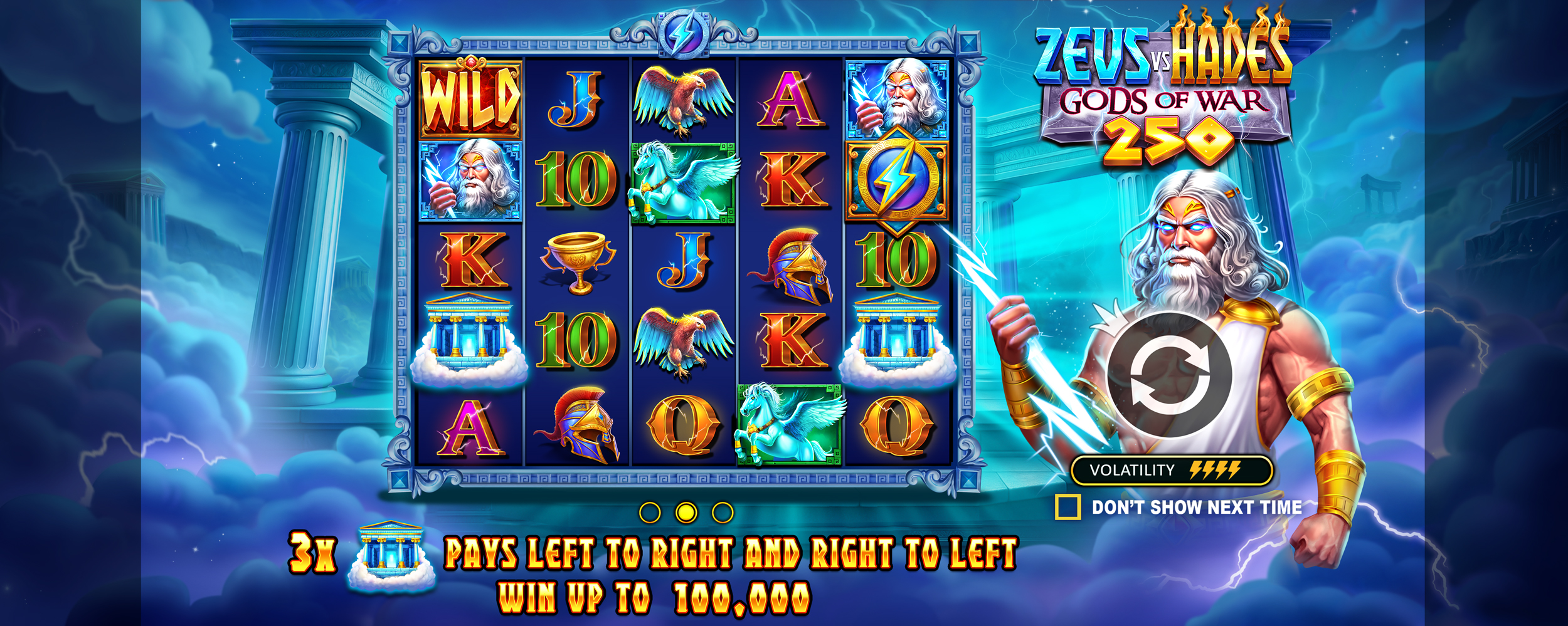 Zeus vs Hades - Gods of War 250 - Start screen 2