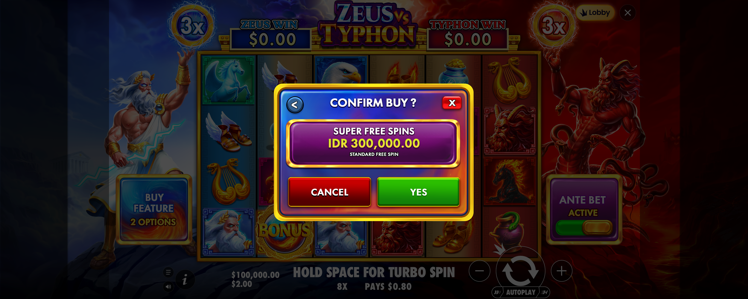 Zeus vs Typhon - Free spins 1