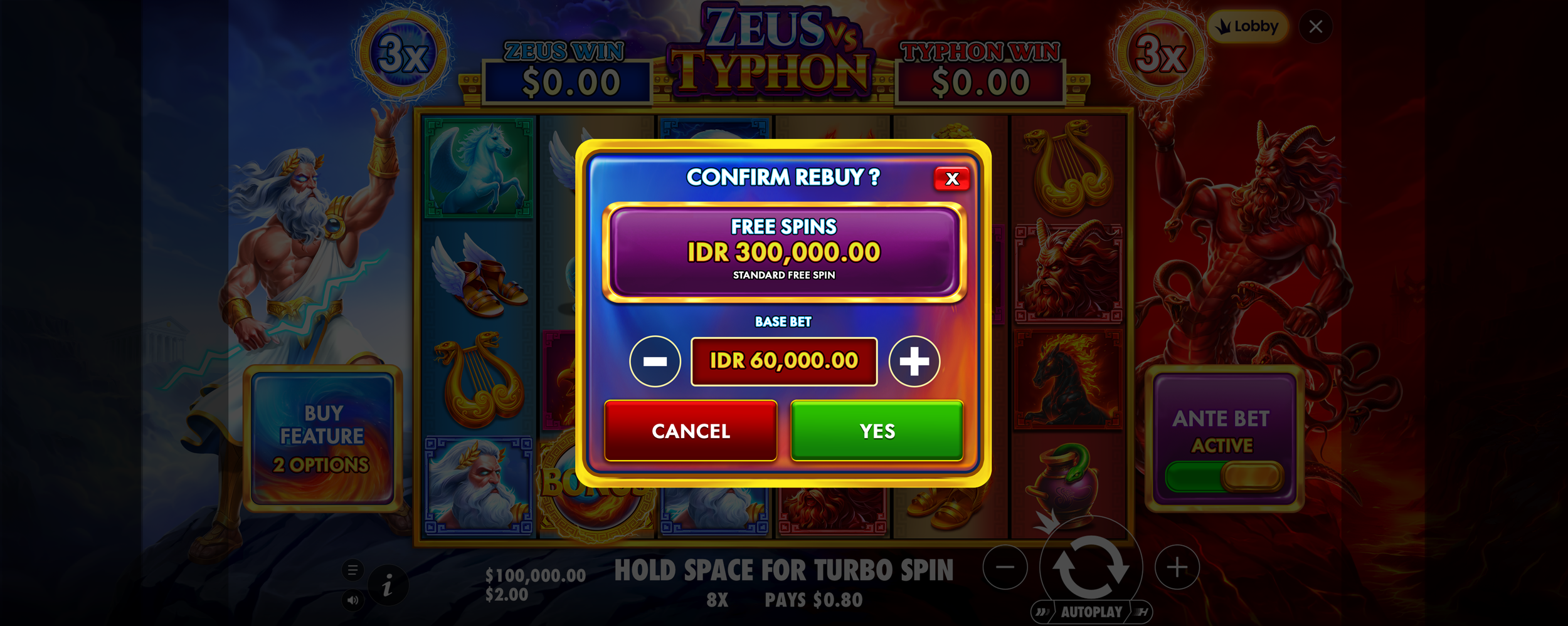Zeus vs Typhon - Free spins 2