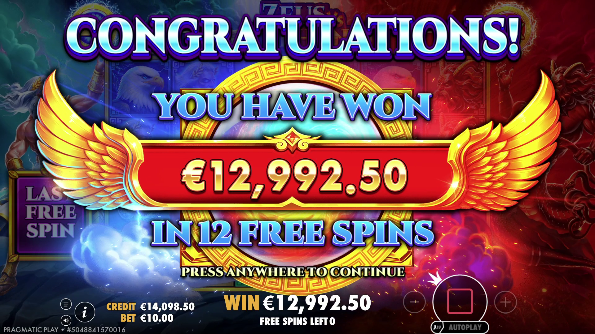 Zeus vs Typhon - Free spins 5