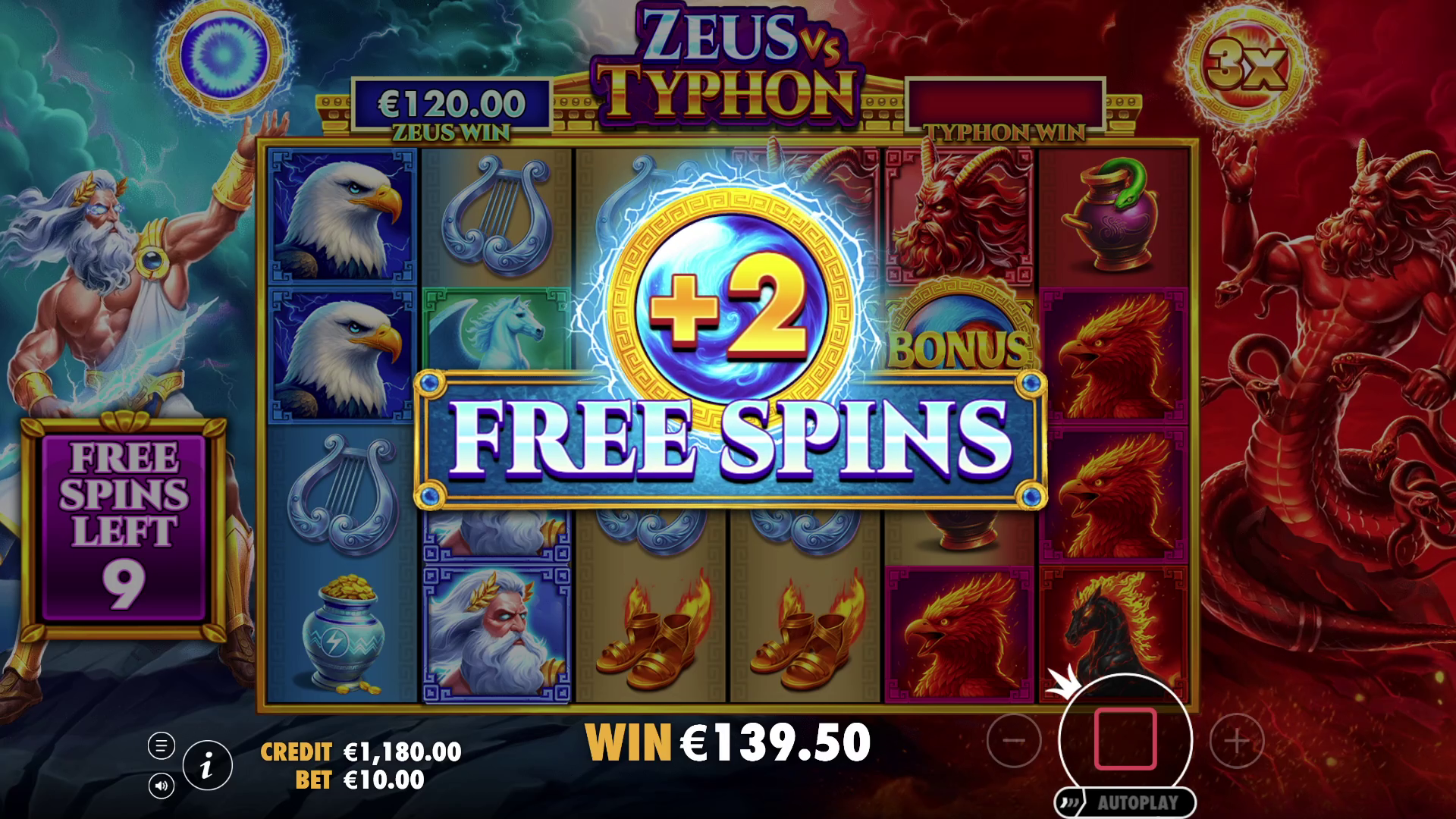 Zeus vs Typhon - Free spins 6