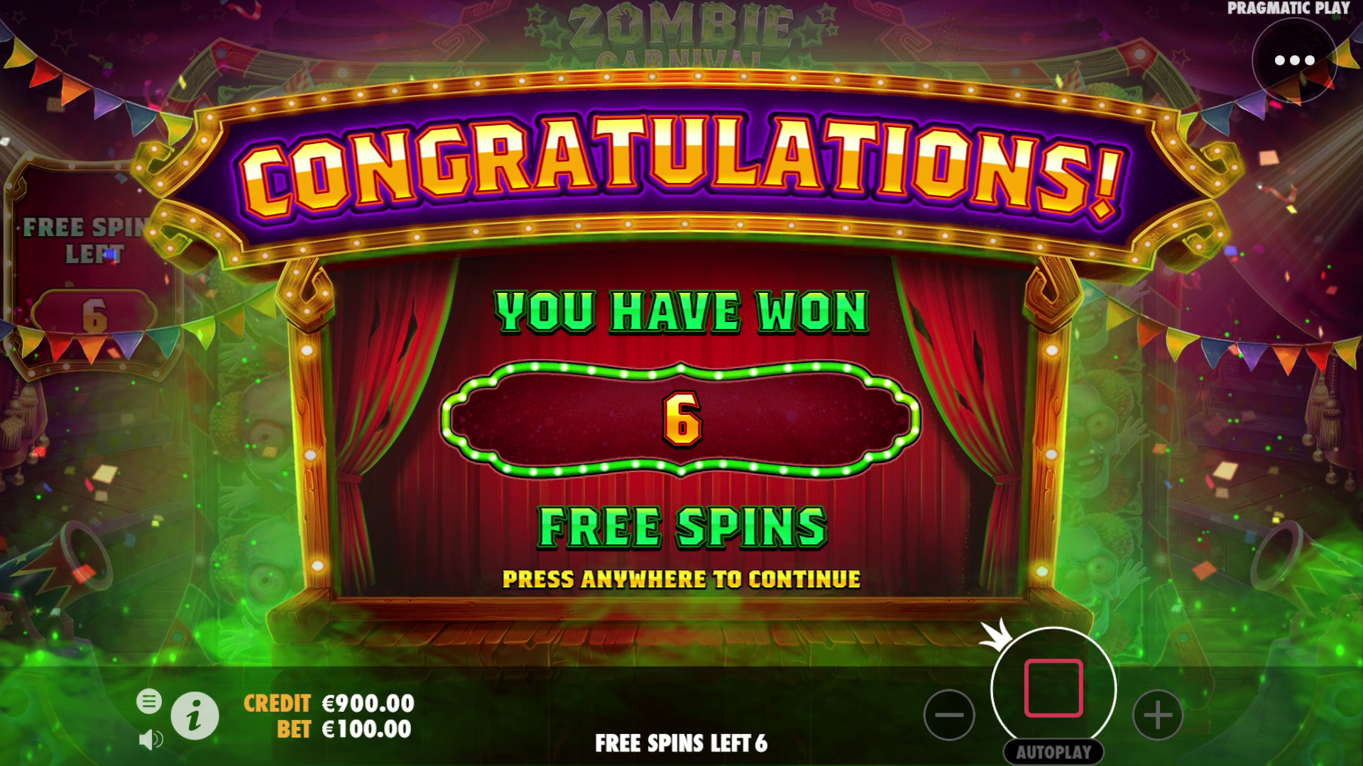 Zombie Carnival - Free spins 2
