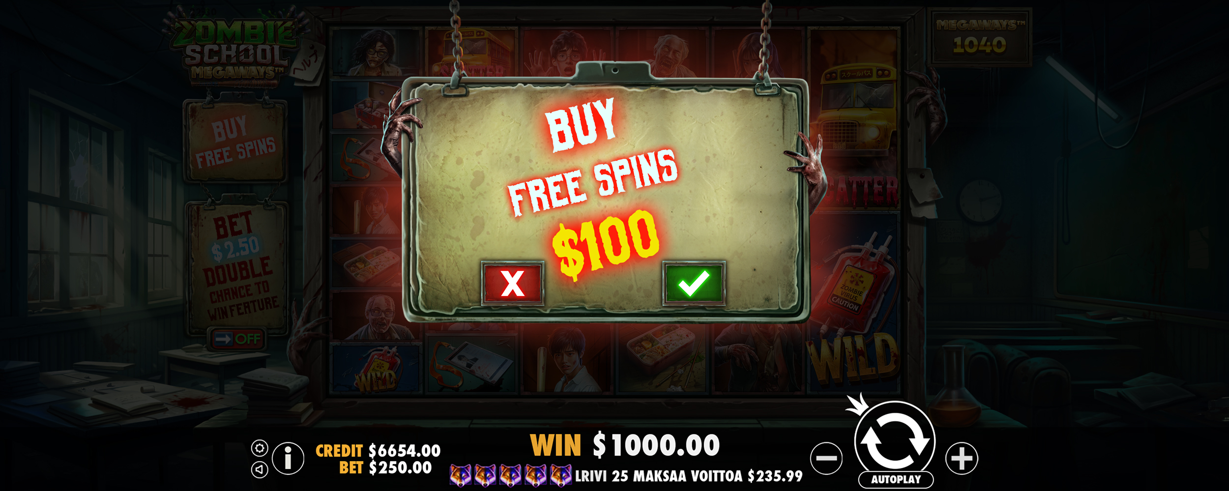 Zombie School Megaways - Buy bonus 2