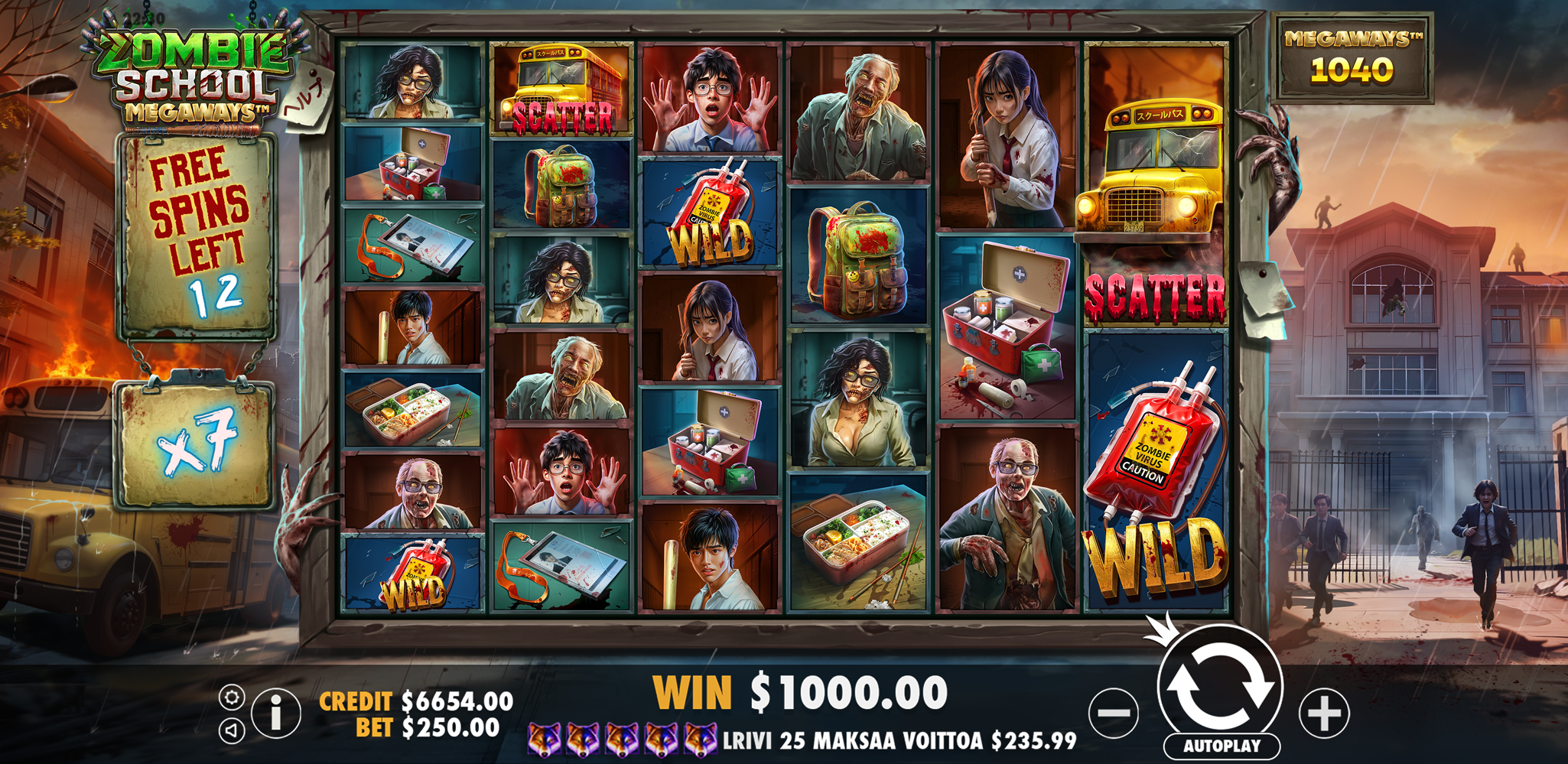 Zombie School Megaways - Free spins 5