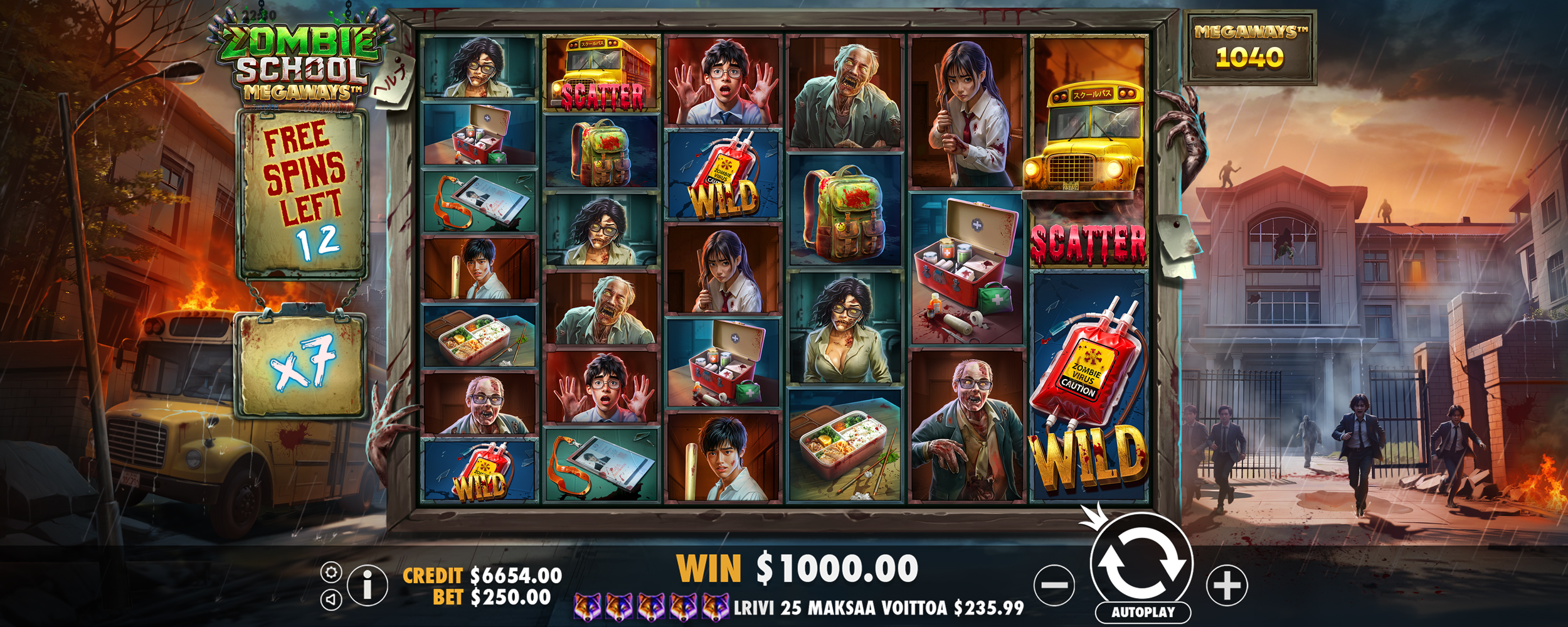 Zombie School Megaways - Free spins 6
