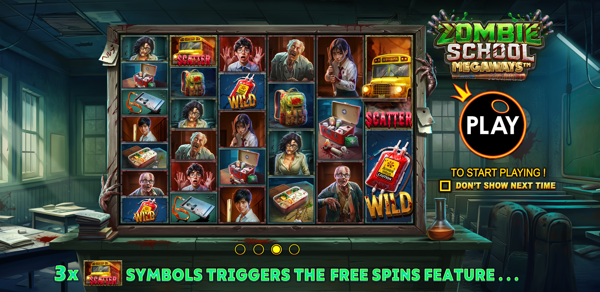 Zombie School Megaways - Start screen 1