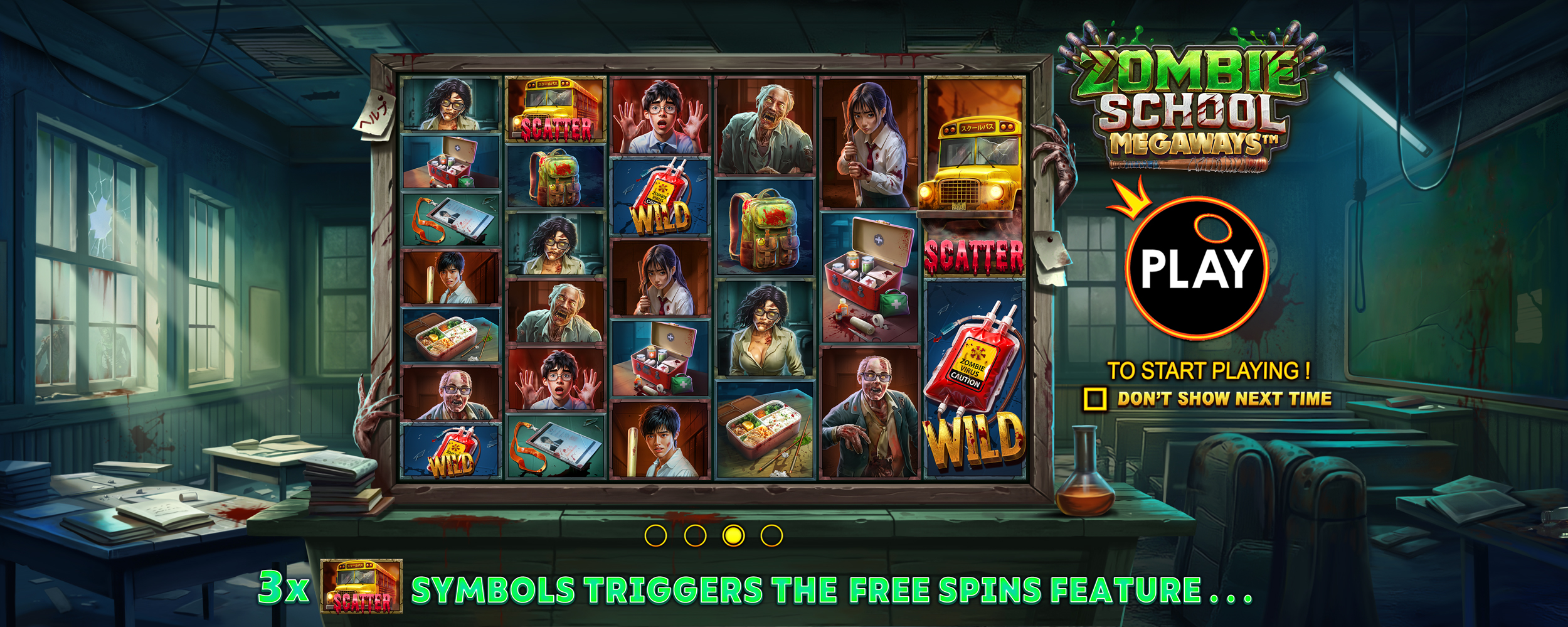 Zombie School Megaways - Start screen 2
