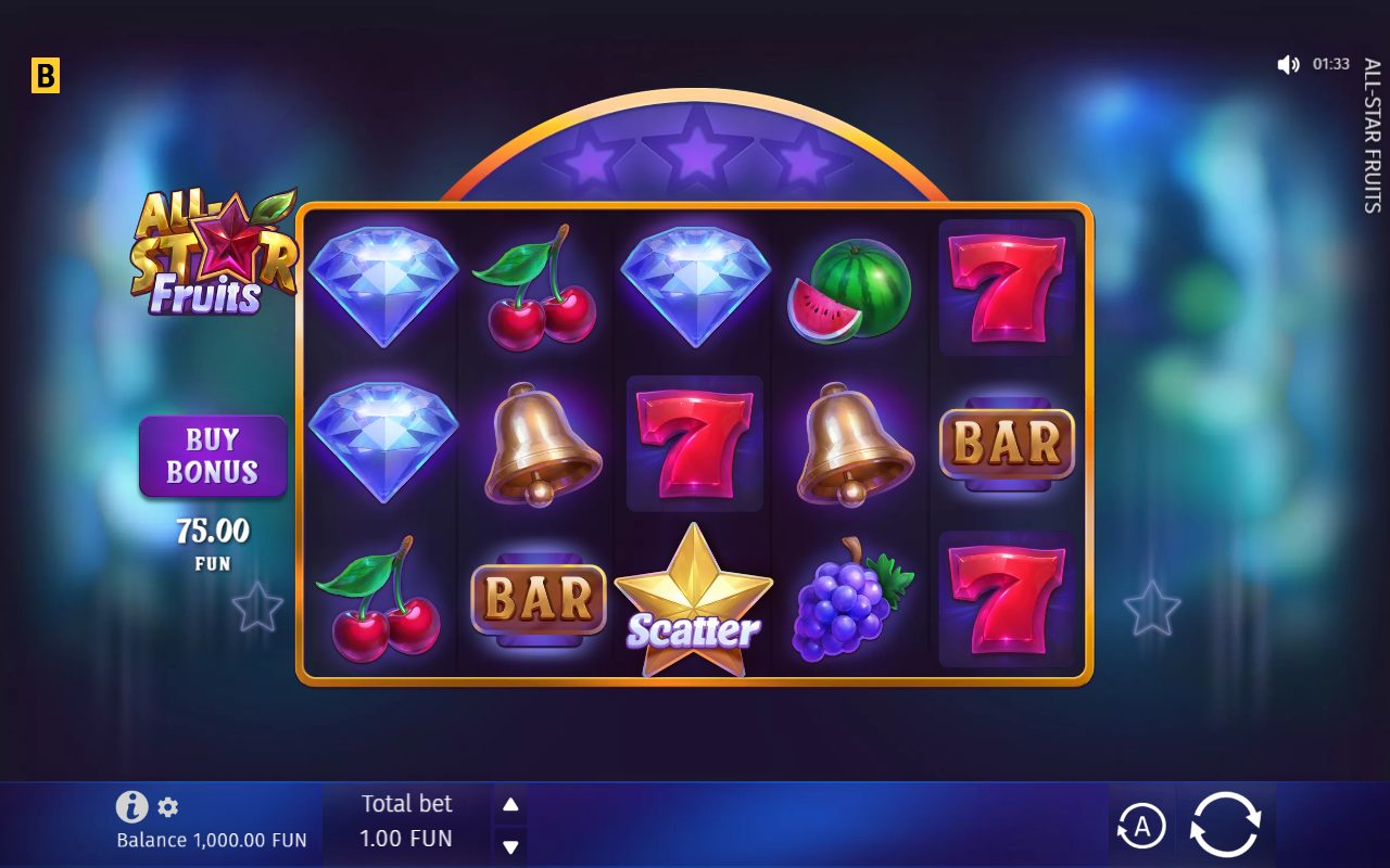 All-Star Fruits base game reels
