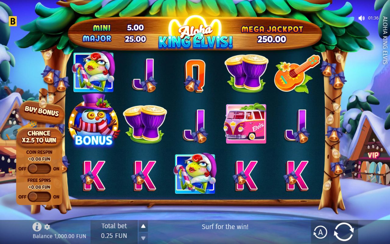 Aloha King Elvis! game lobby / feature intro