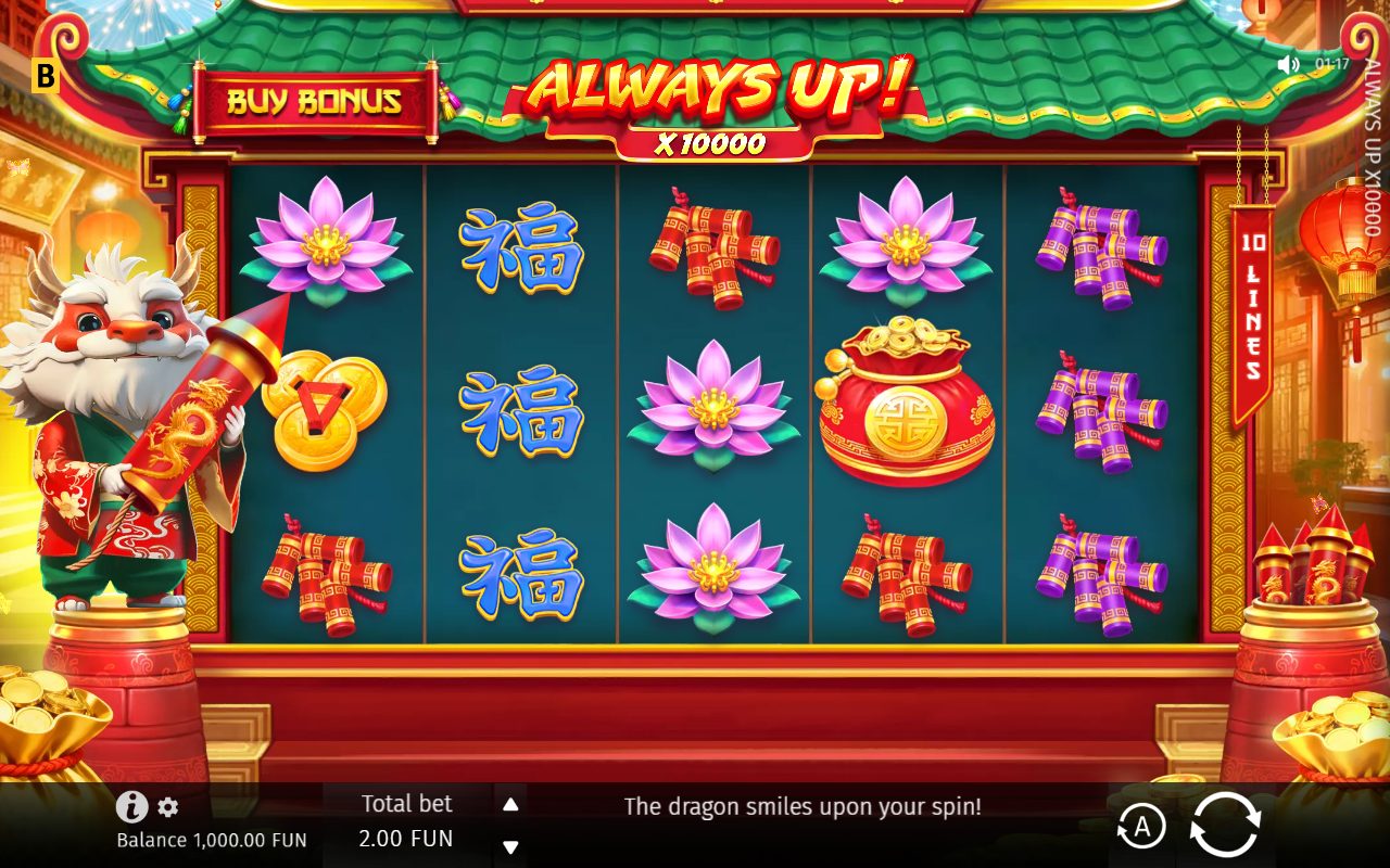 Always Up! x10000 game lobby / feature intro