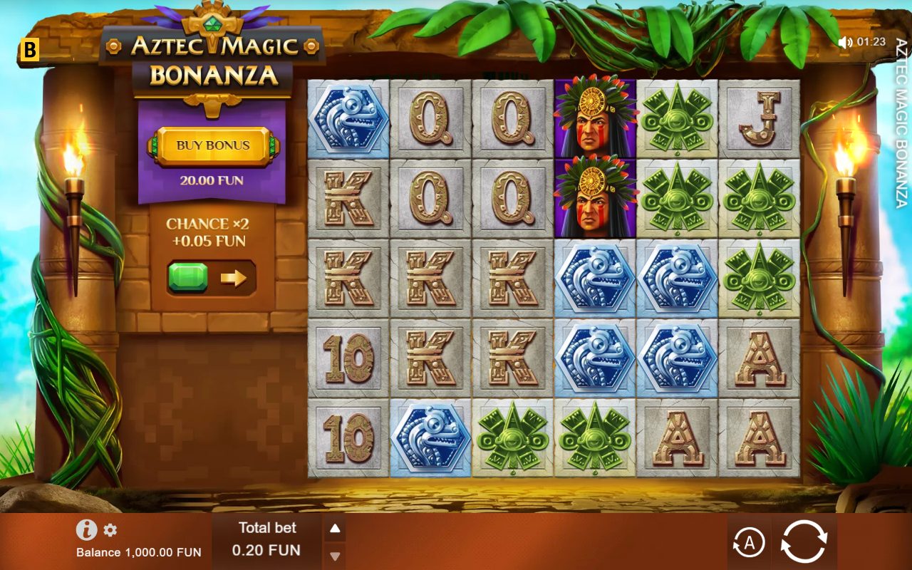 Aztec Magic Bonanza game lobby / feature intro