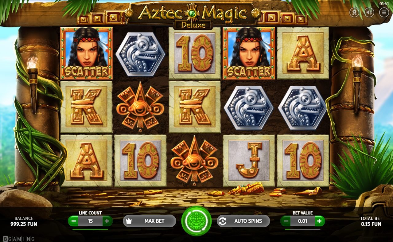 Aztec Magic Deluxe game lobby / feature intro