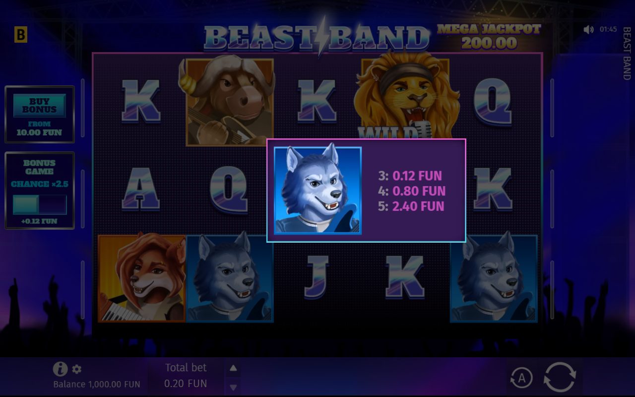 Beast Band base game reels