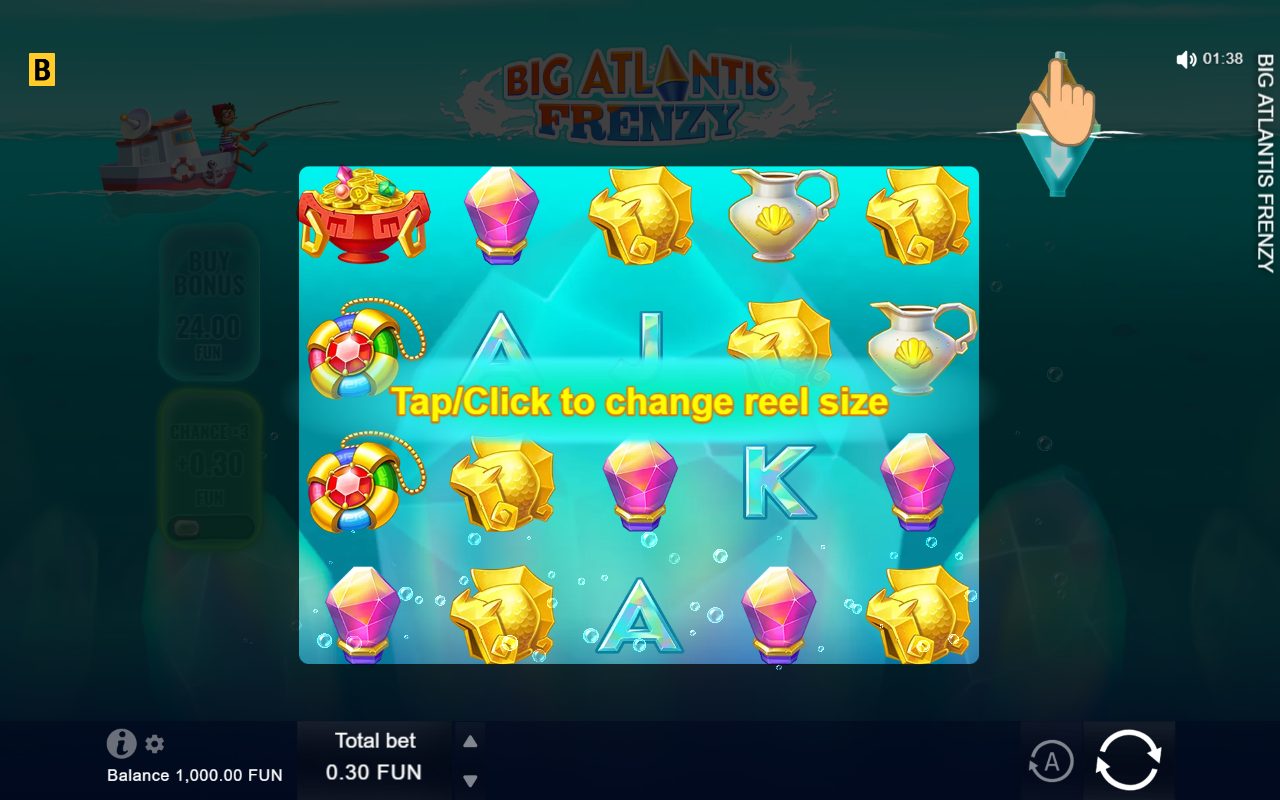 Big Atlantis Frenzy game lobby / feature intro