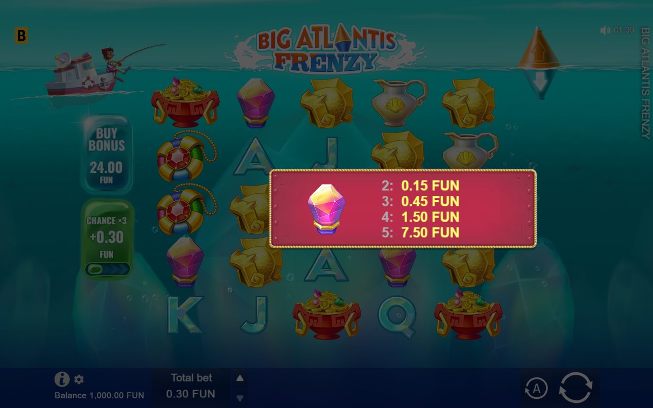Big Atlantis Frenzy base game reels