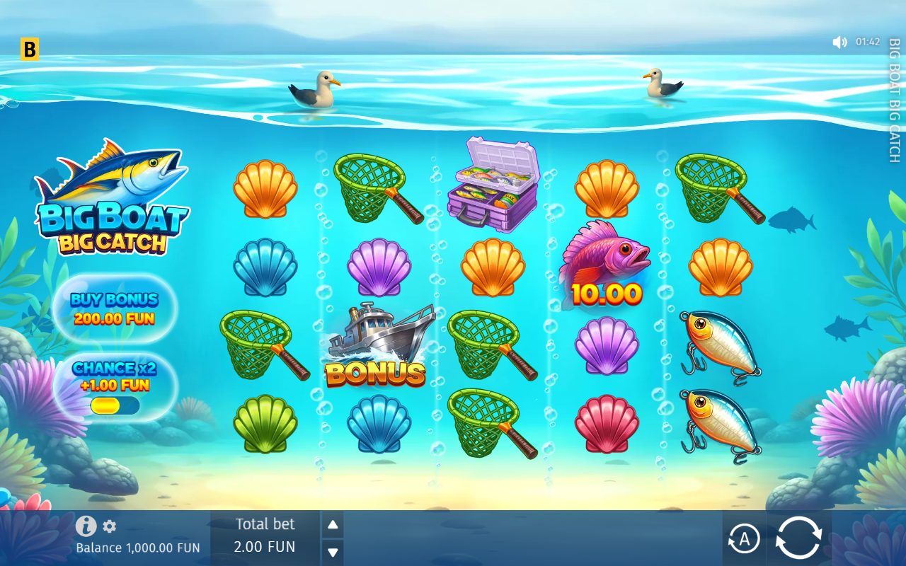 Big Boat Big Catch game lobby / feature intro