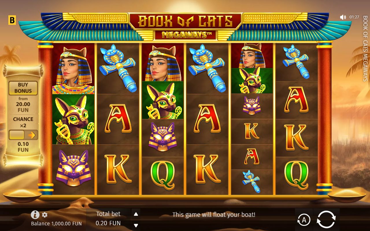 Book of Cats Megaways game lobby / feature intro
