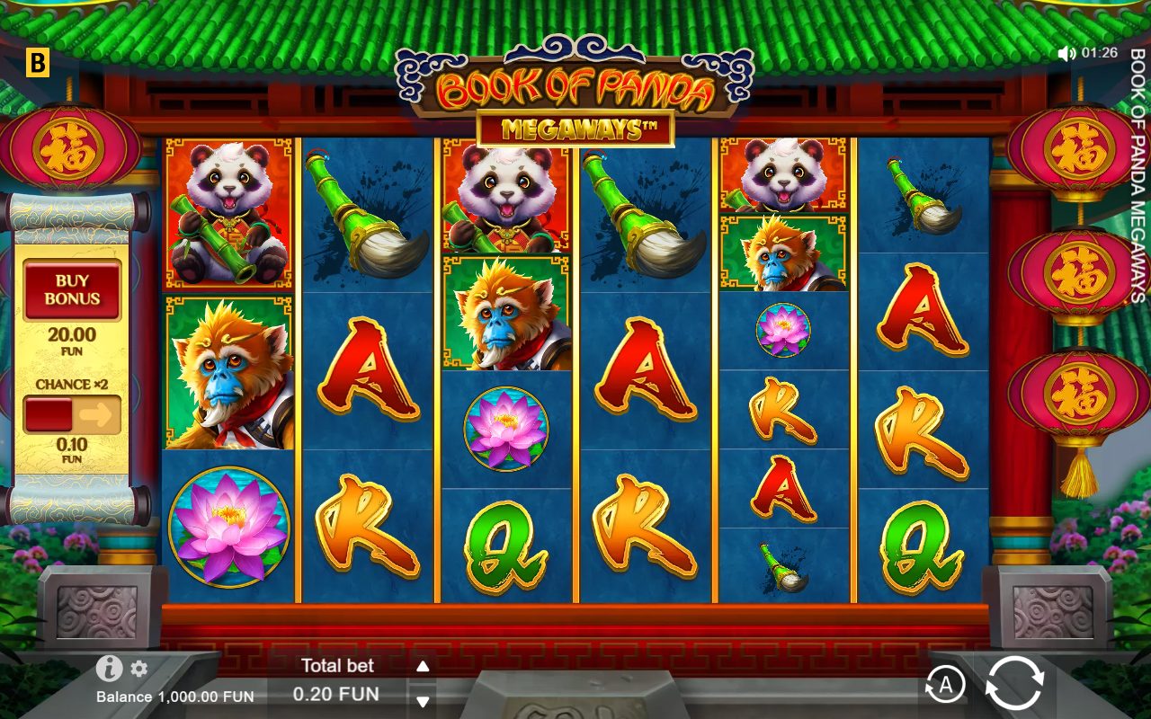 Book of Panda Megaways game lobby / feature intro