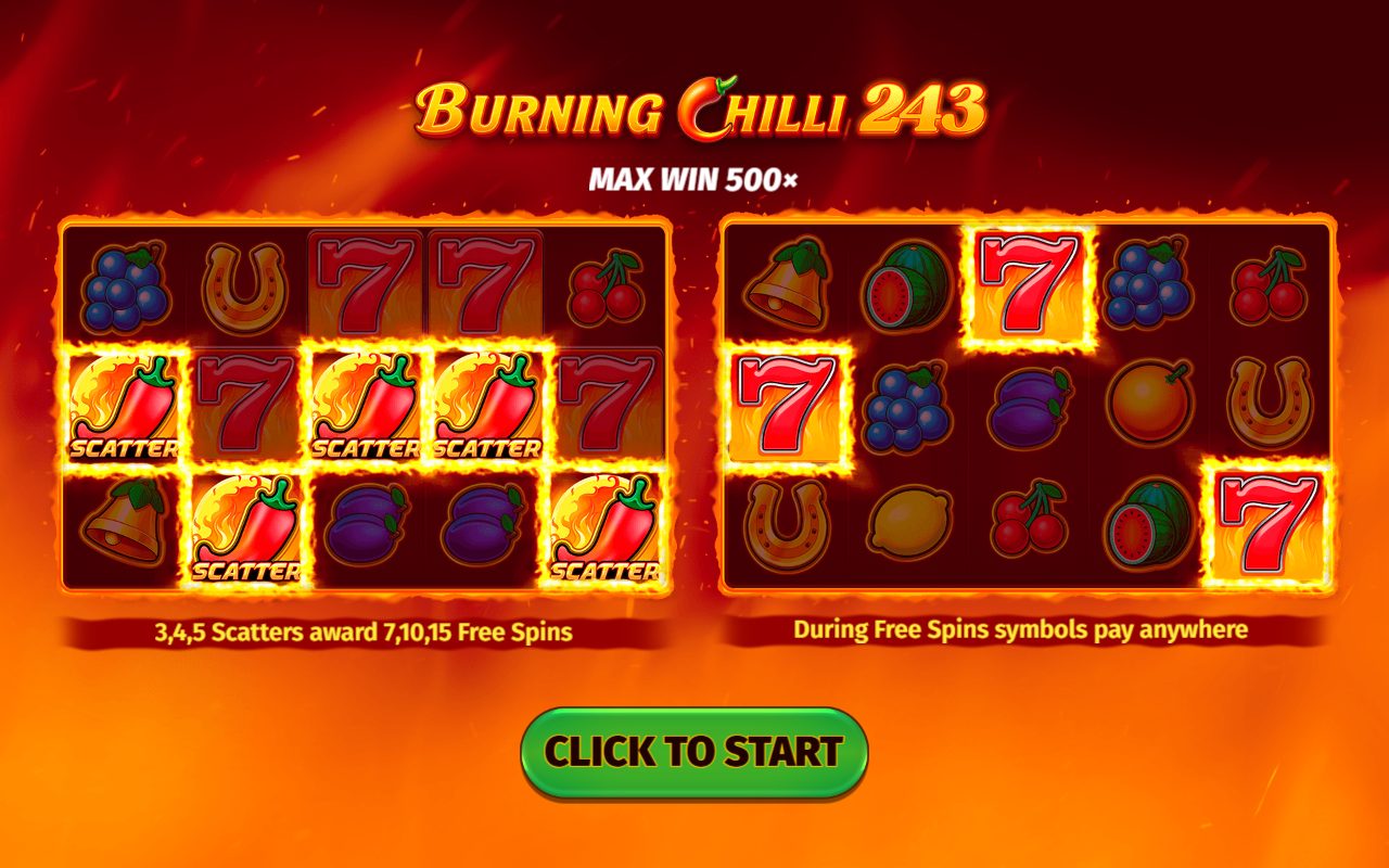 Burning Chilli 243 game lobby / feature intro