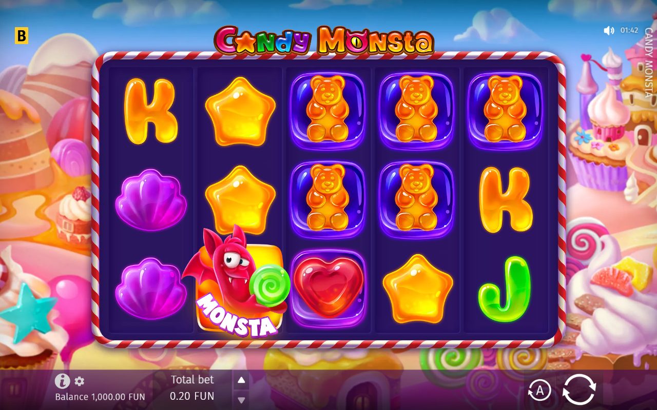 Candy Monsta game lobby / feature intro