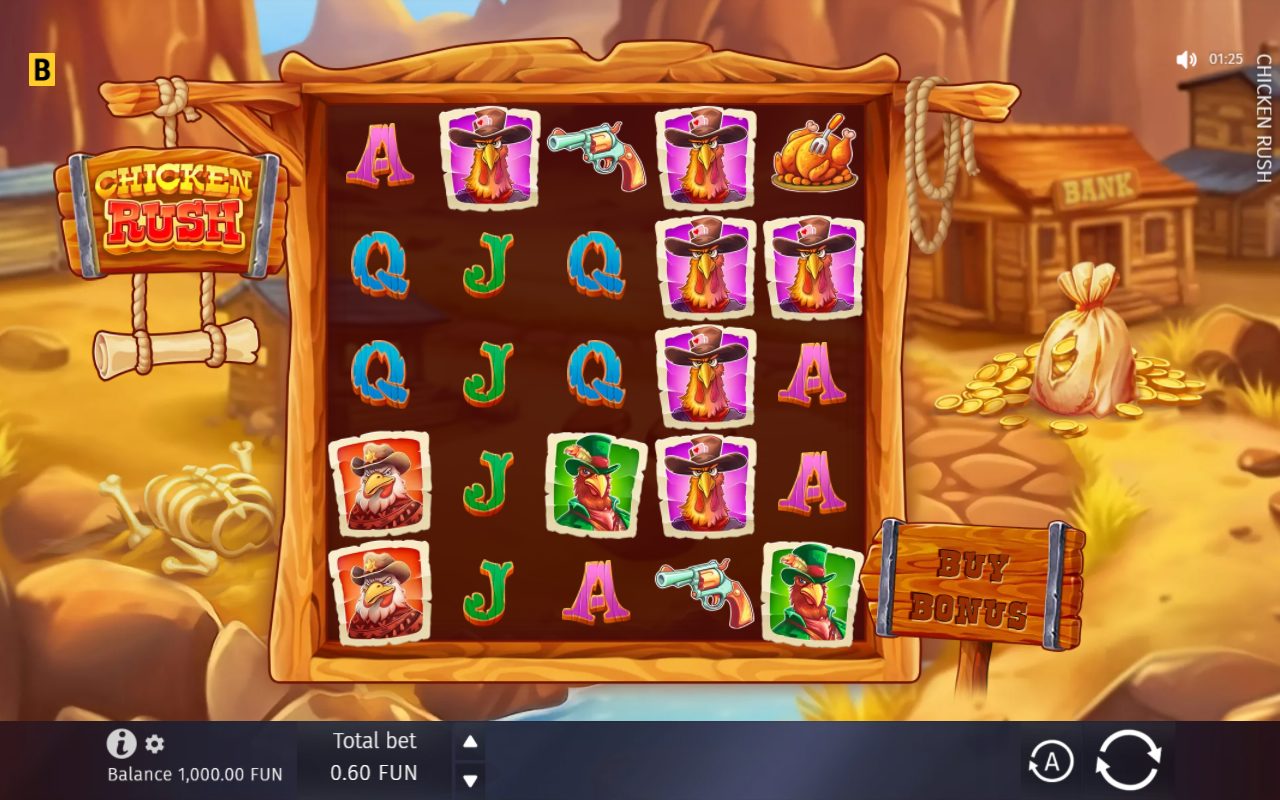 Chicken Rush game lobby / feature intro