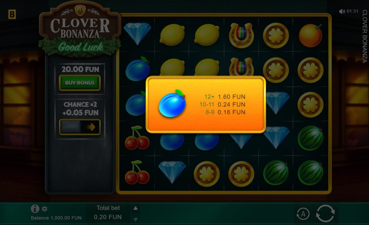 Clover Bonanza base game reels