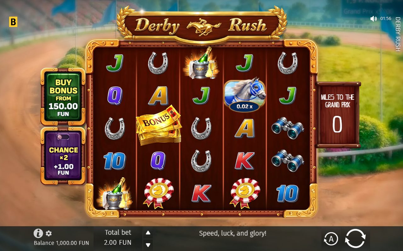 Derby Rush base game reels