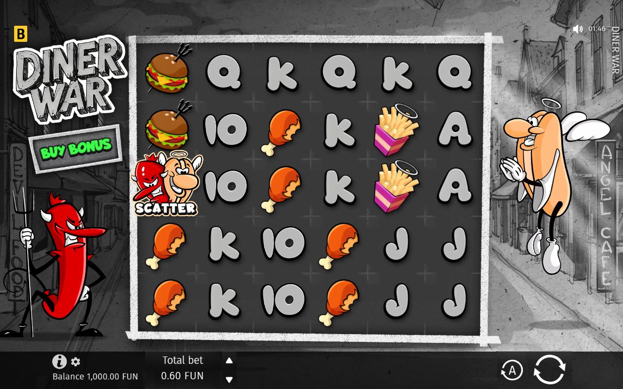 Diner War game lobby / feature intro