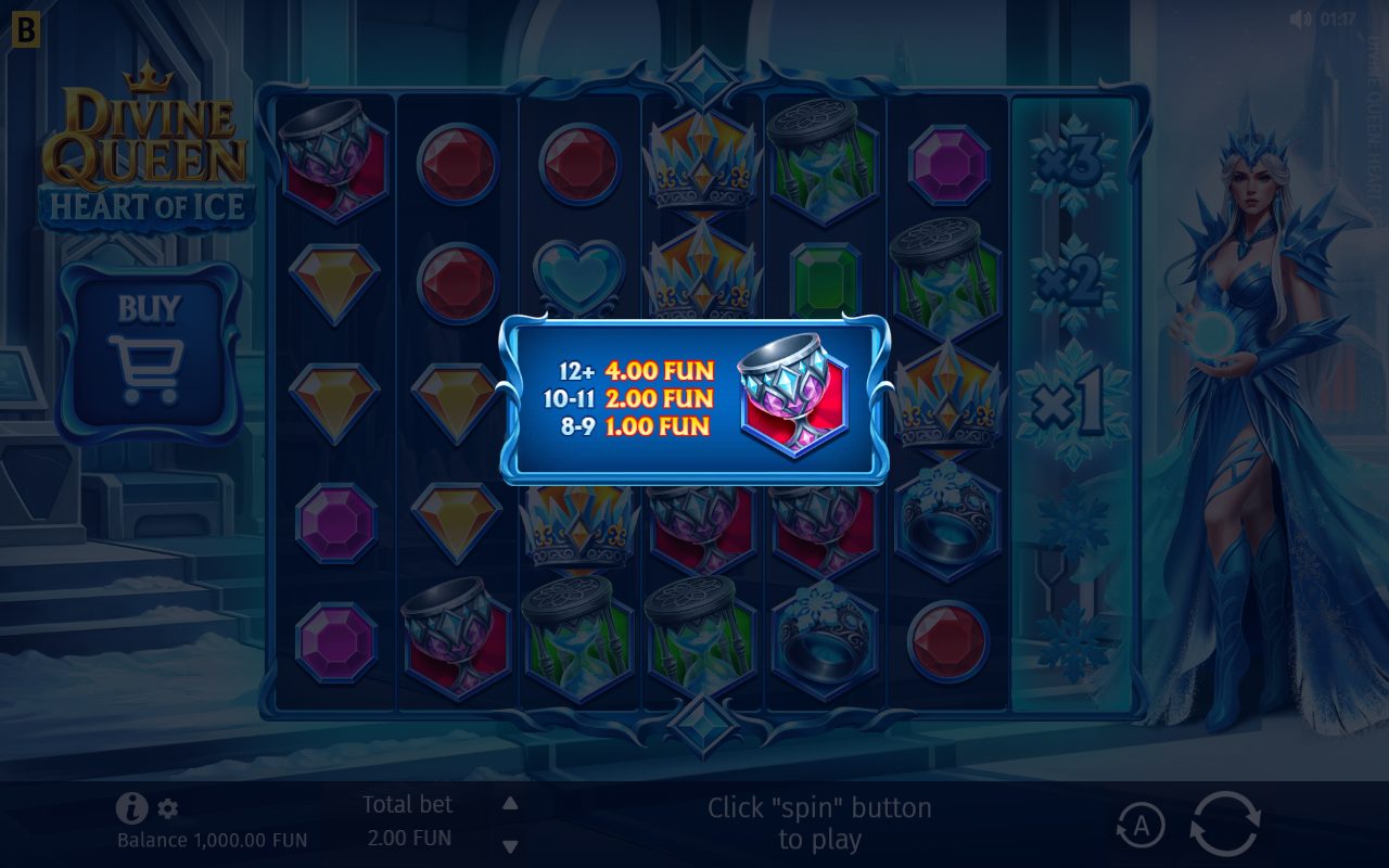 Divine Queen: Heart of Ice base game reels
