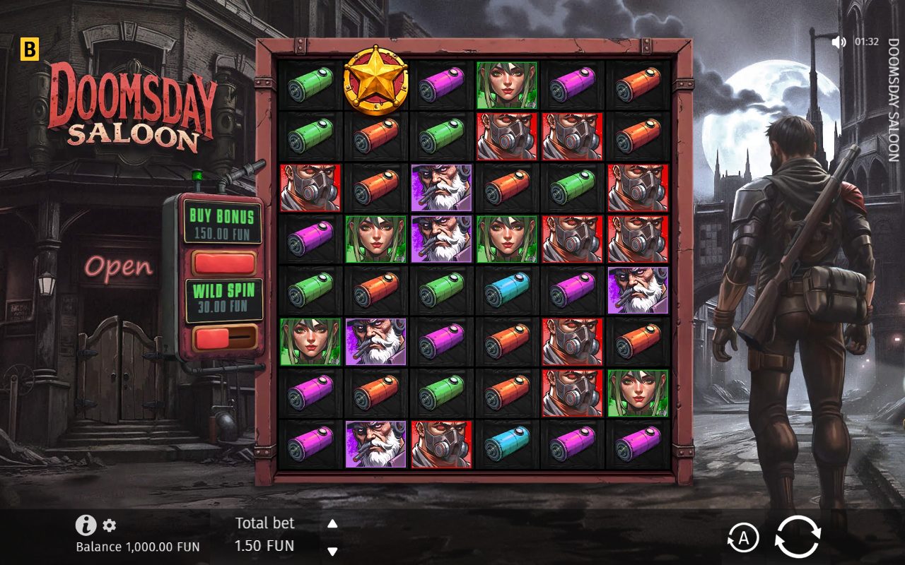 Doomsday Saloon game lobby / feature intro
