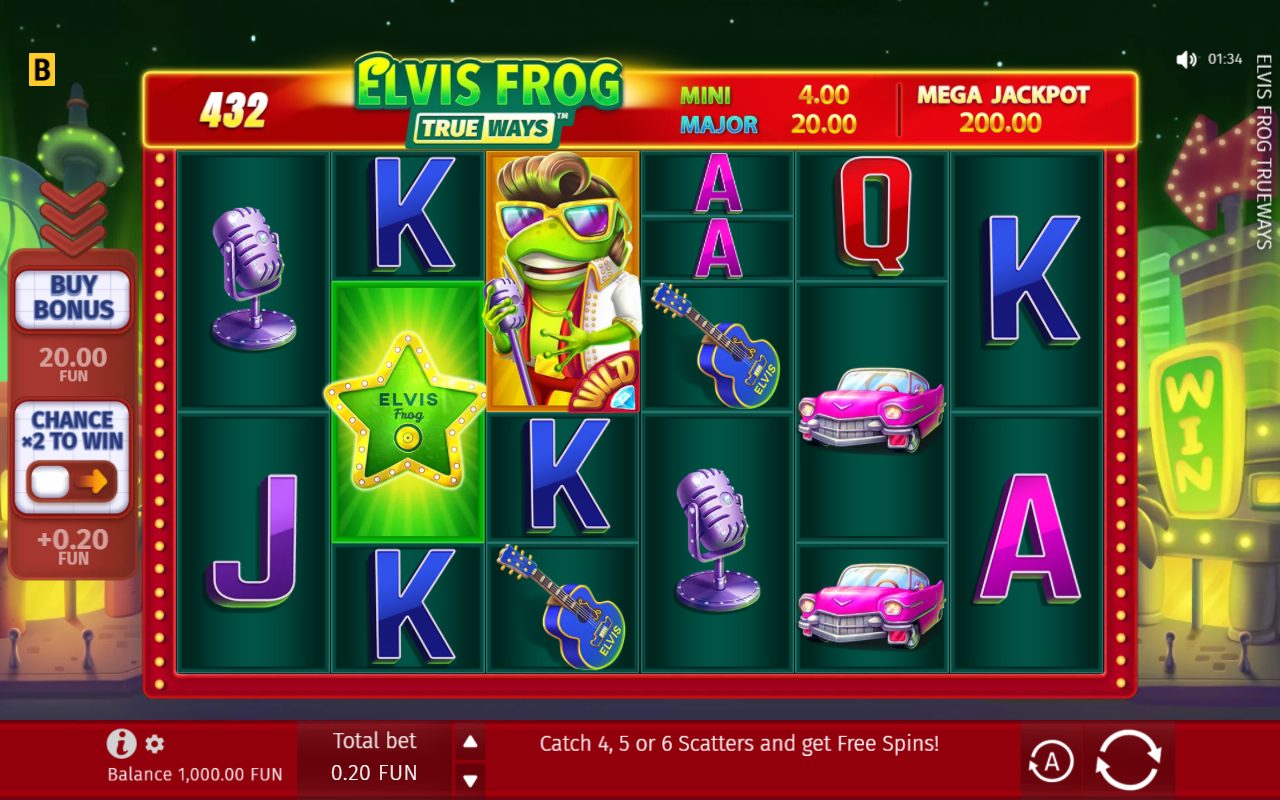Elvis Frog Trueways game lobby / feature intro