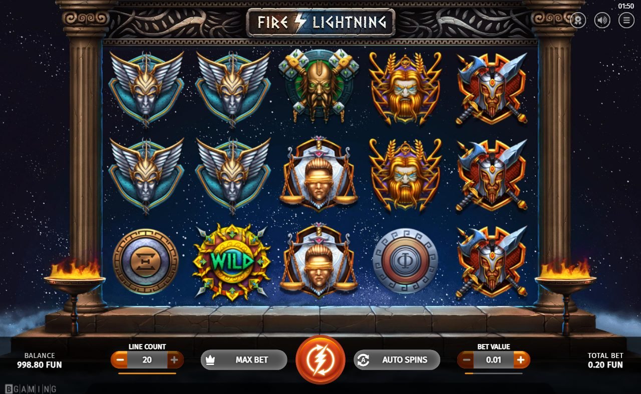 Fire Lightning base game reels