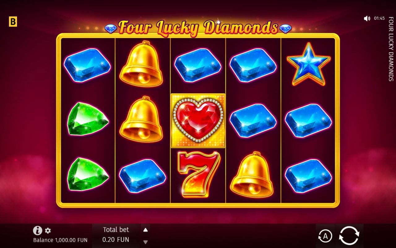 Four Lucky Diamonds game lobby / feature intro