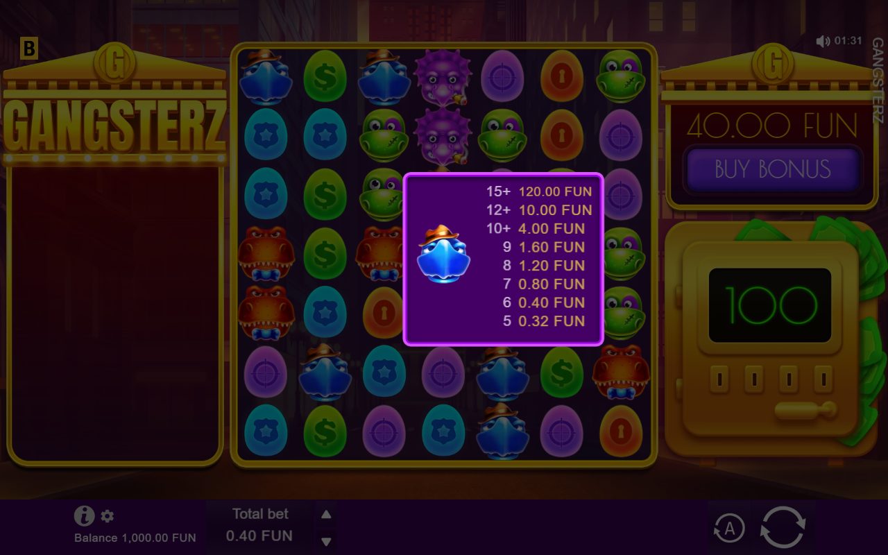 Gangsterz base game reels