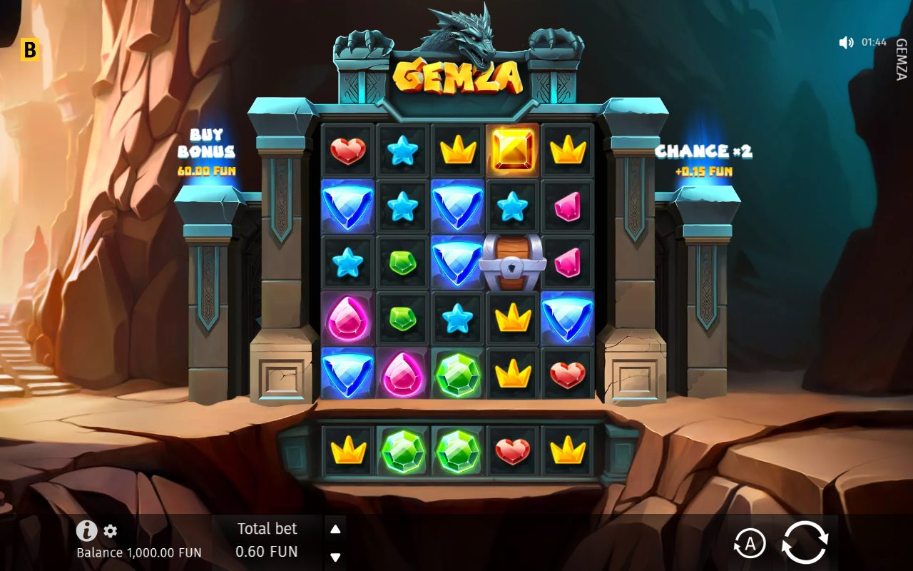 Gemza game lobby / feature intro