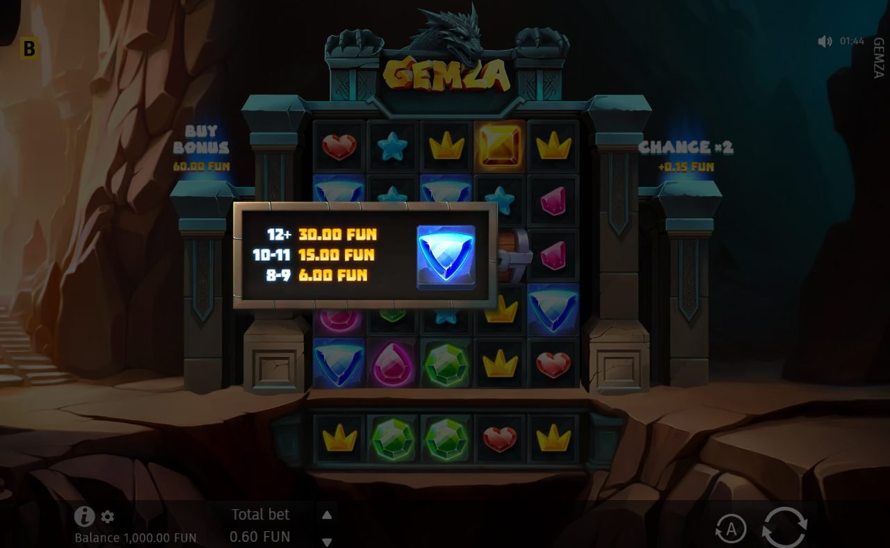 Gemza base game reels