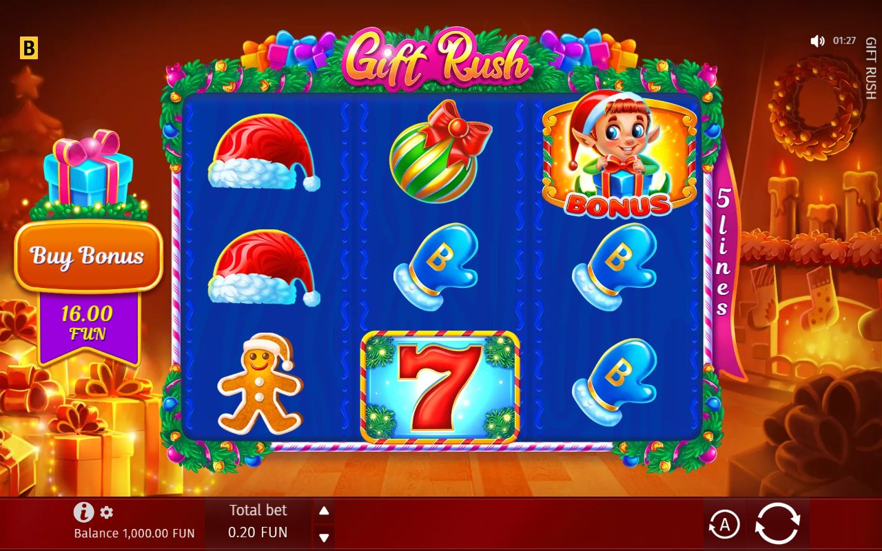 Gift Rush game lobby / feature intro