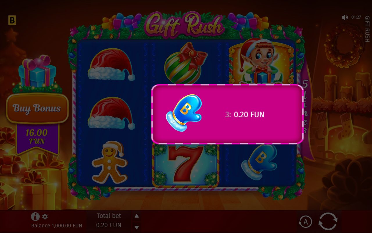 Gift Rush base game reels