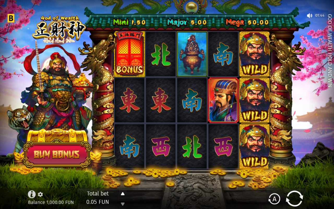 God of Wealth Hold and Win game lobby / feature intro