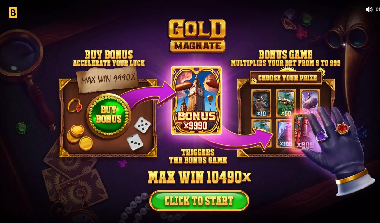Gold Magnate game lobby / feature intro