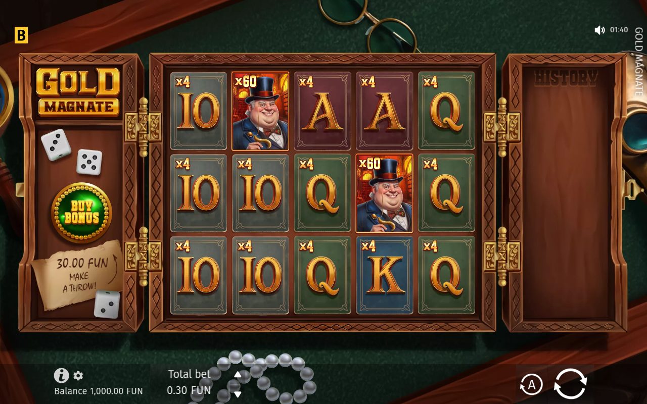Gold Magnate base game reels