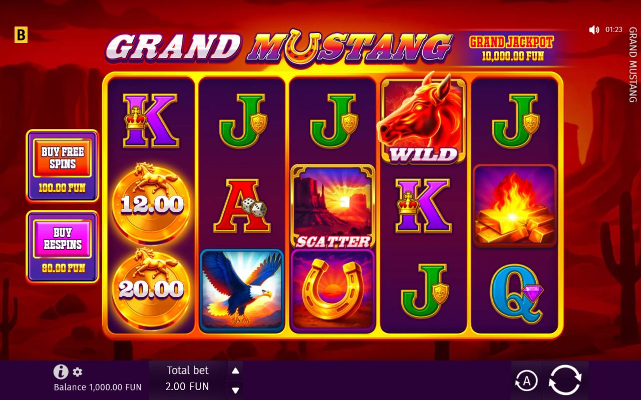 Grand Mustang game lobby / feature intro
