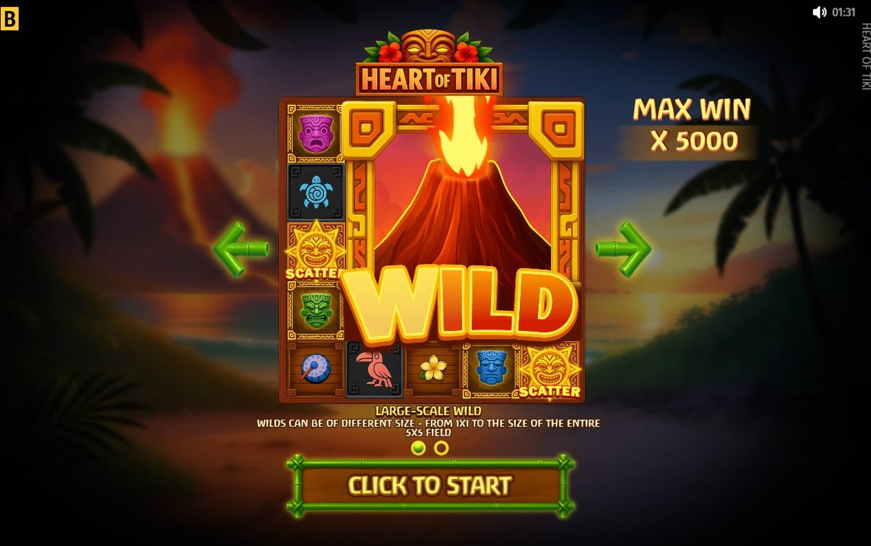 Heart of Tiki game lobby / feature intro