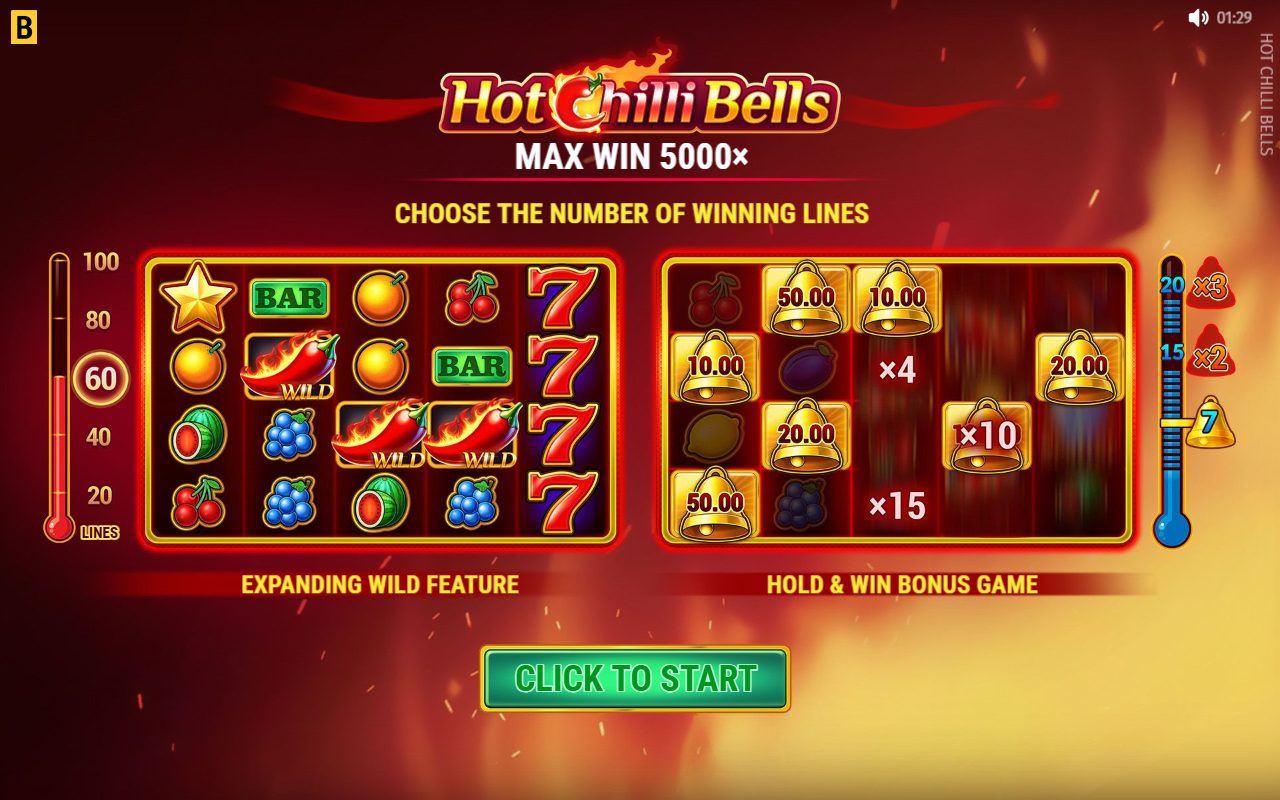 Hot Chilli Bells game lobby / feature intro