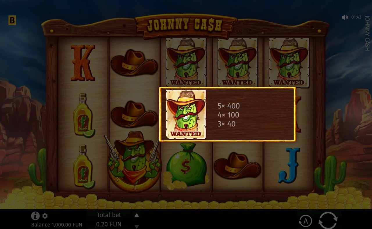 Johnny Cash base game reels