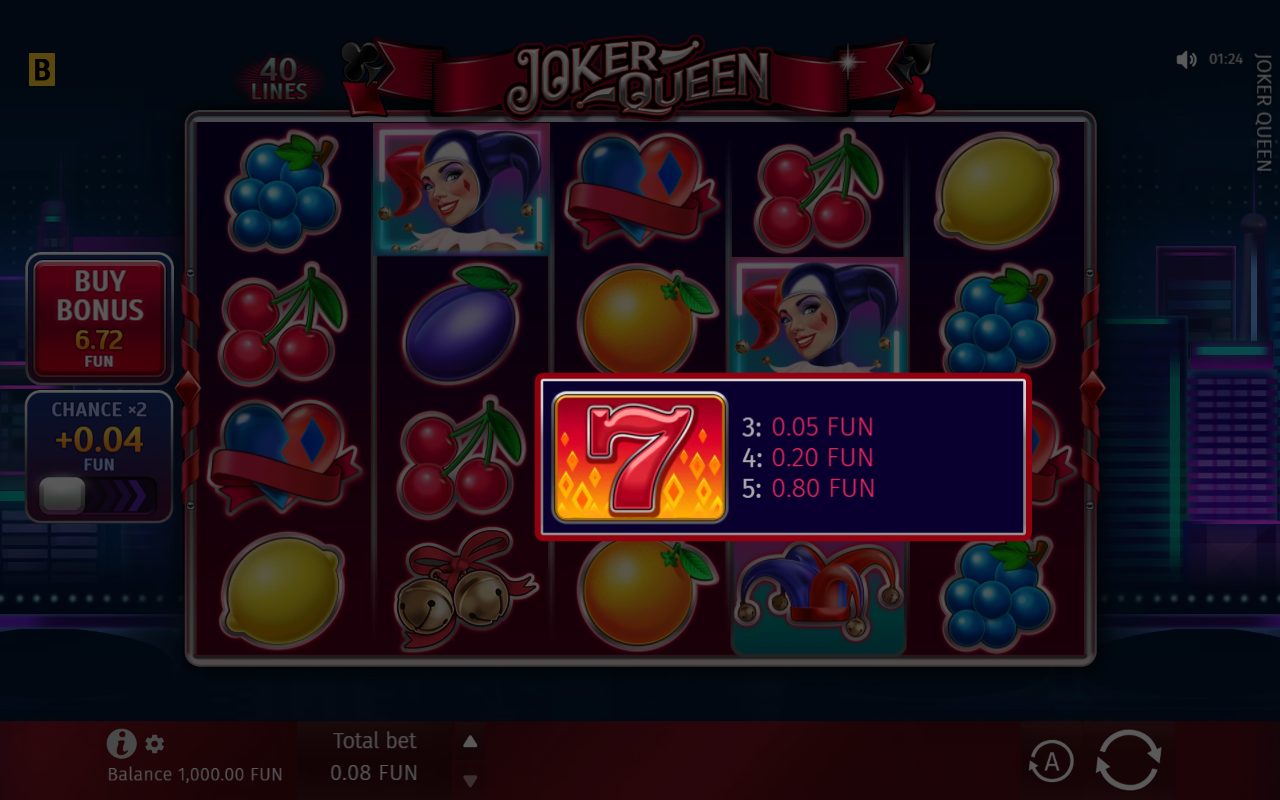 Joker Queen base game reels