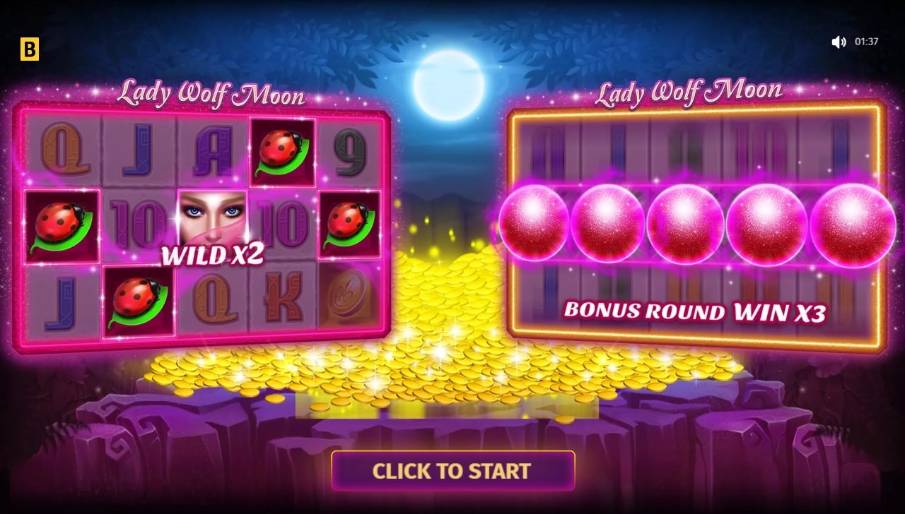 Lady Wolf Moon game lobby / feature intro